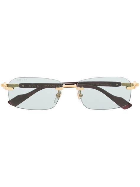 gucci glasses blue rim|gucci frameless glasses men.